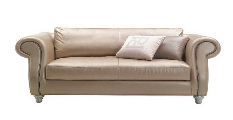Modern Cream Pu Leather Couch Corner, Modern Cream Leather Sectional Sofa